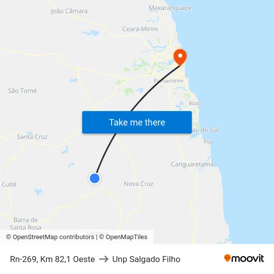 Rn-269, Km 82,1 Oeste to Unp Salgado Filho map