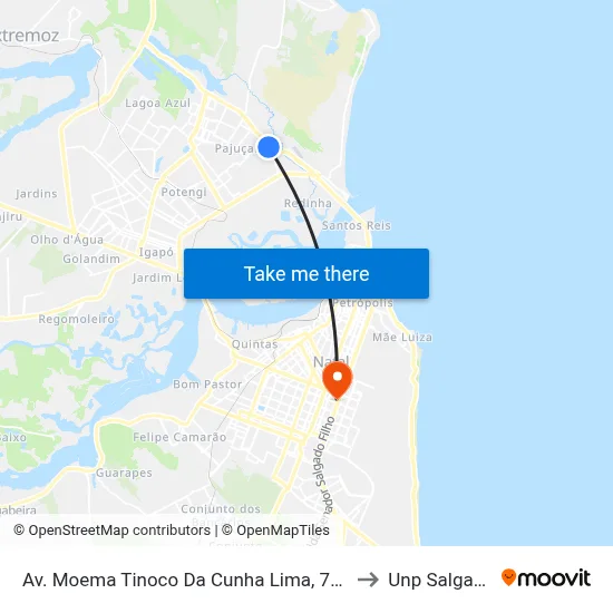 Av. Moema Tinoco Da Cunha Lima, 775 | Caern - Poço 61 to Unp Salgado Filho map