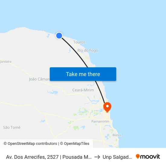 Av. Dos Arrecifes, 2527 | Pousada Mirante Da Praia to Unp Salgado Filho map