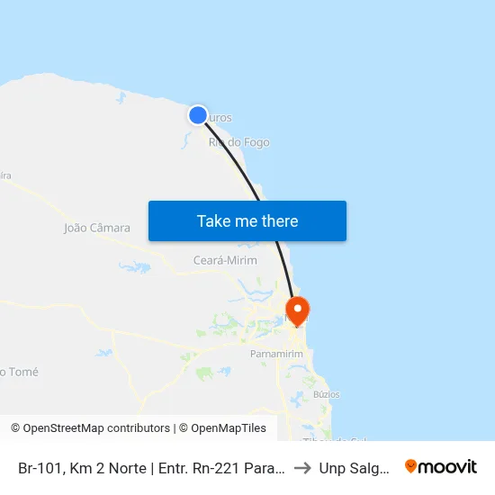 Br-101, Km 2 Norte | Entr. Rn-221 Para São Miguel Do Gostoso to Unp Salgado Filho map