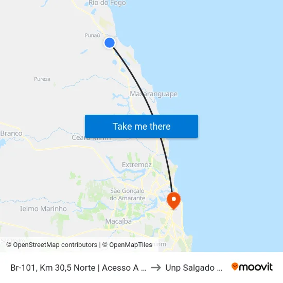 Br-101, Km 30,5 Norte | Acesso A Zumbi to Unp Salgado Filho map