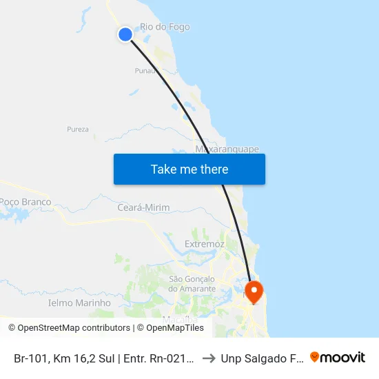 Br-101, Km 16,2 Sul | Entr. Rn-021 Oeste to Unp Salgado Filho map