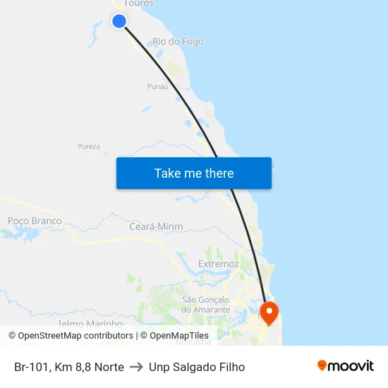 Br-101, Km 8,8 Norte to Unp Salgado Filho map