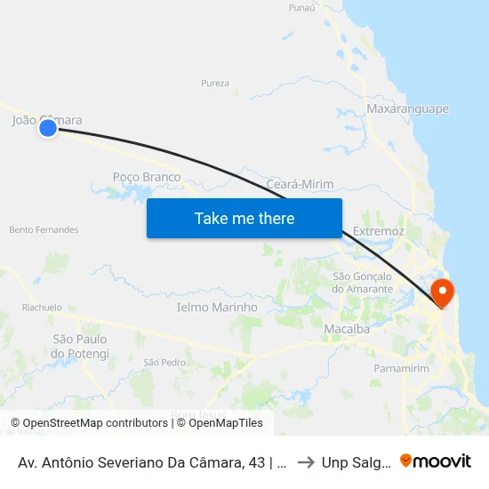 Av. Antônio Severiano Da Câmara, 43 | Araújo Material De Construção to Unp Salgado Filho map