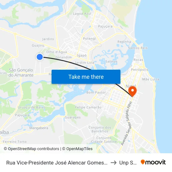Rua Vice-Presidente José Alencar Gomes Da Silva, 525 | Residencial São Gonçalo Do Amarante IV to Unp Salgado Filho map