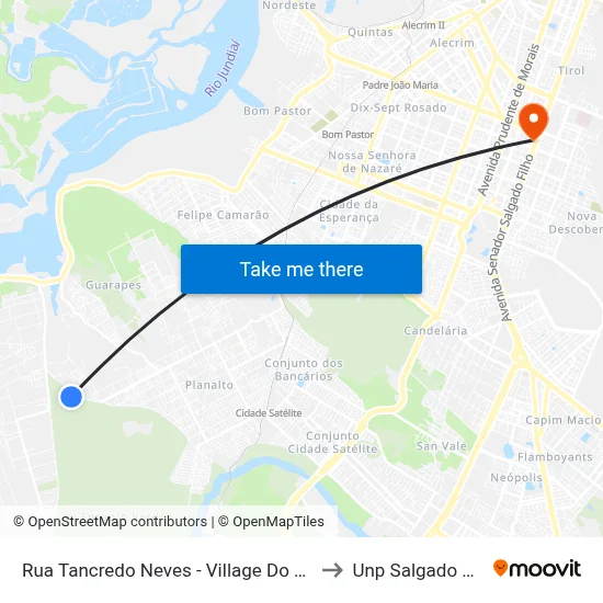 Rua Tancredo Neves - Village Do Prata 1 to Unp Salgado Filho map