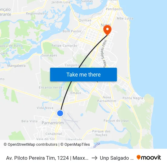 Av. Piloto Pereira Tim, 1224 | Maxxi Atacado to Unp Salgado Filho map