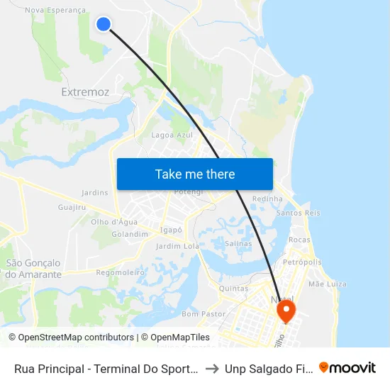 Rua Principal - Terminal Do Sport Club to Unp Salgado Filho map
