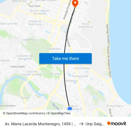Av. Maria Lacerda Montenegro, 1459 | Nordestão Nova Parnamirim to Unp Salgado Filho map
