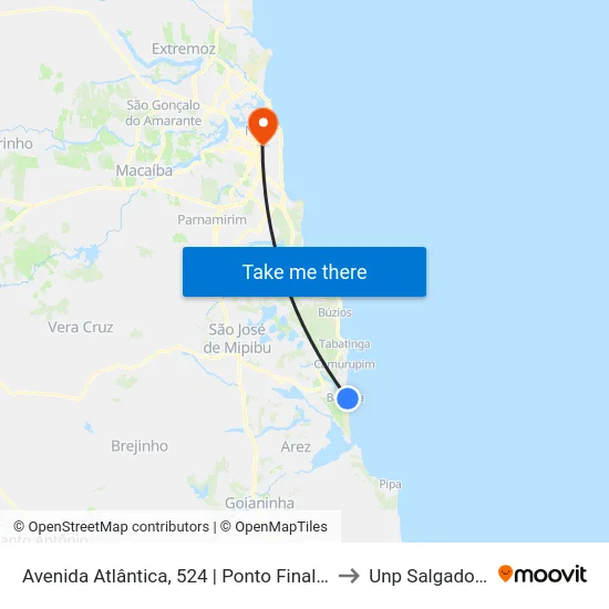 Avenida Atlântica, 524 | Ponto Final De Barreta to Unp Salgado Filho map