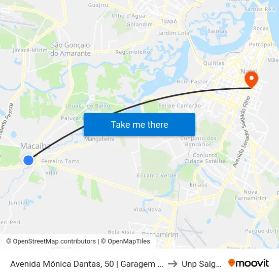 Avenida Mônica Dantas, 50 | Garagem Da Trampolim Em Macaíba to Unp Salgado Filho map