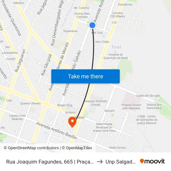 Rua Joaquim Fagundes, 665 | Praça Augusto Leite to Unp Salgado Filho map