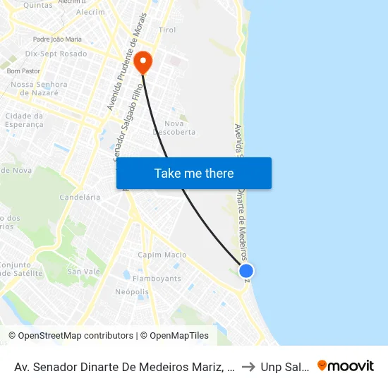 Av. Senador Dinarte De Medeiros Mariz, 7945 | Centro De Convenções De Natal to Unp Salgado Filho map