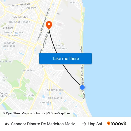Av. Senador Dinarte De Medeiros Mariz, 6040 | Serhs Natal Grand Hotel & Resort to Unp Salgado Filho map