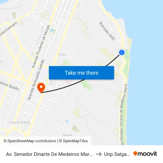 Av. Senador Dinarte De Medeiros Mariz, 50 | Hotel Pirâmide to Unp Salgado Filho map