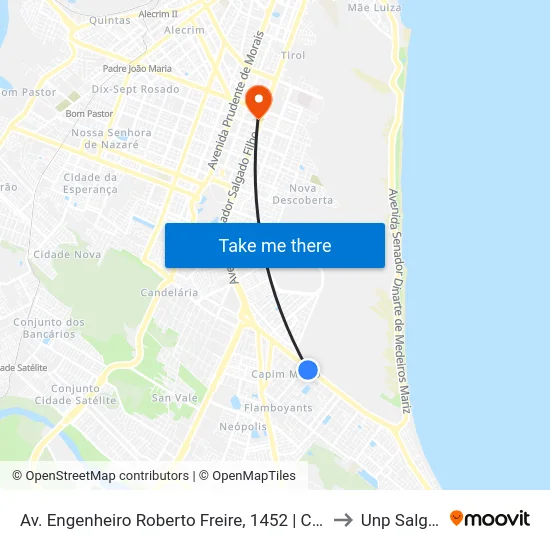 Av. Engenheiro Roberto Freire, 1452 | Centro Universitário Uninassau to Unp Salgado Filho map