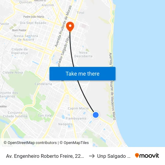 Av. Engenheiro Roberto Freire, 2285 | Unp to Unp Salgado Filho map