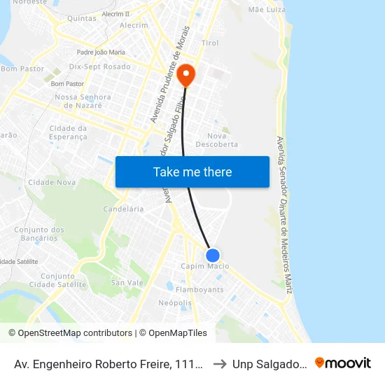 Av. Engenheiro Roberto Freire, 1115 | Localiza to Unp Salgado Filho map