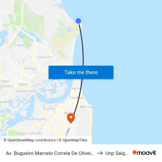 Av. Bugueiro Marcelo Correia De Oliveira, 51 | Terminal Santa Rita to Unp Salgado Filho map
