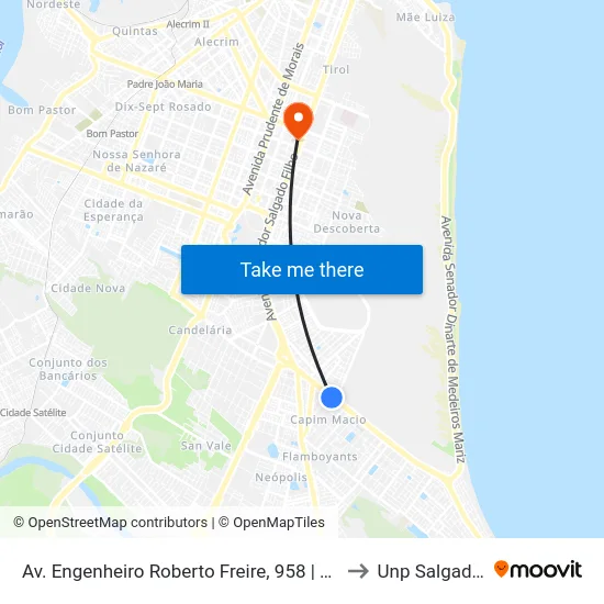 Av. Engenheiro Roberto Freire, 958 | Banco Santander to Unp Salgado Filho map