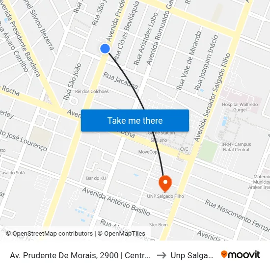 Av. Prudente De Morais, 2900 | Centro Empresarial Safra to Unp Salgado Filho map