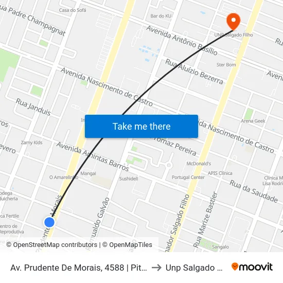 Av. Prudente De Morais, 4588 | Pittsburg to Unp Salgado Filho map