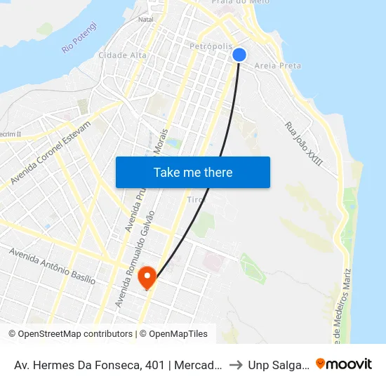 Av. Hermes Da Fonseca, 401 | Mercado Público De Petrópolis to Unp Salgado Filho map