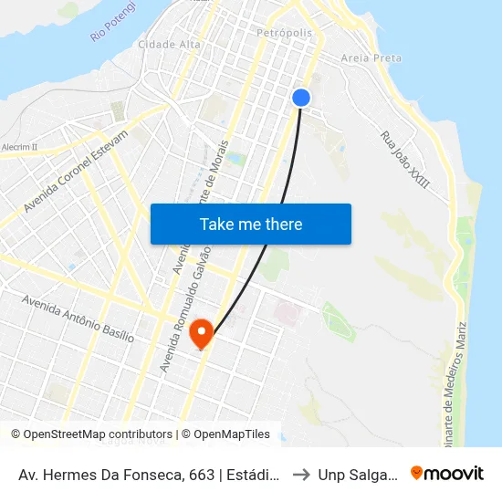 Av. Hermes Da Fonseca, 663 | Estádio Juvenal Lamartine to Unp Salgado Filho map