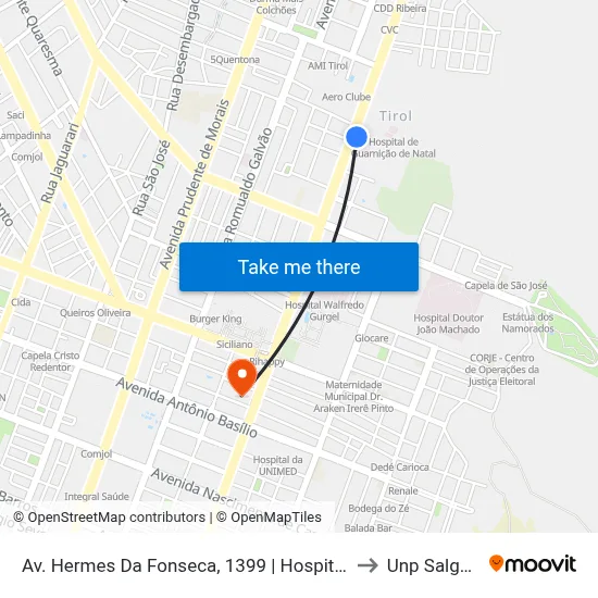 Av. Hermes Da Fonseca, 1399 | Hospital De Guarnição De Natal to Unp Salgado Filho map