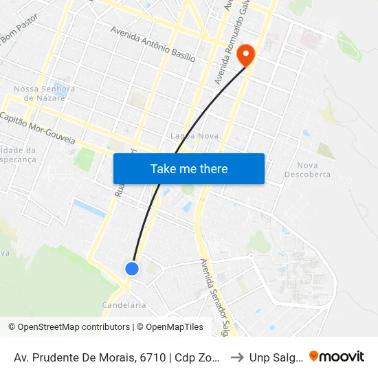 Av. Prudente De Morais, 6710 | Cdp Zona Sul / Caern - Reservatório R.6 to Unp Salgado Filho map