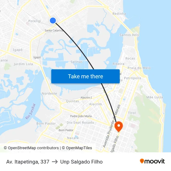 Av. Itapetinga, 337 to Unp Salgado Filho map