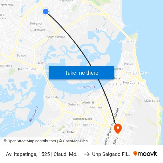 Av. Itapetinga, 1525 | Claudi Móveis to Unp Salgado Filho map