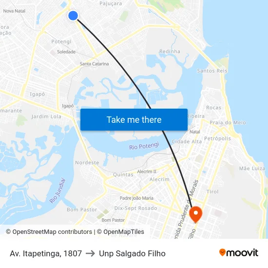 Av. Itapetinga, 1807 to Unp Salgado Filho map