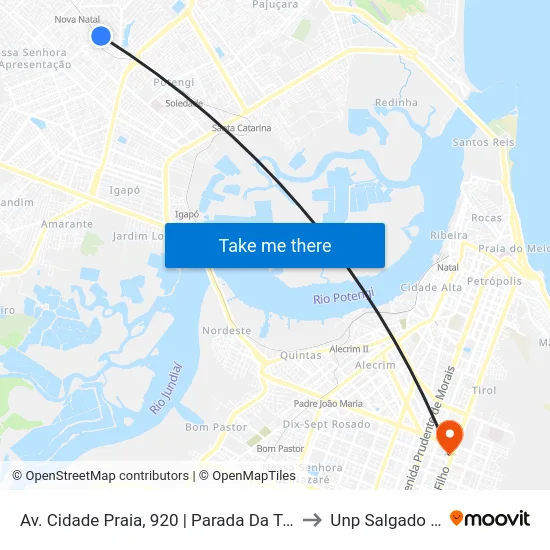 Av. Cidade Praia, 920 | Parada Da Torre Da Oi to Unp Salgado Filho map