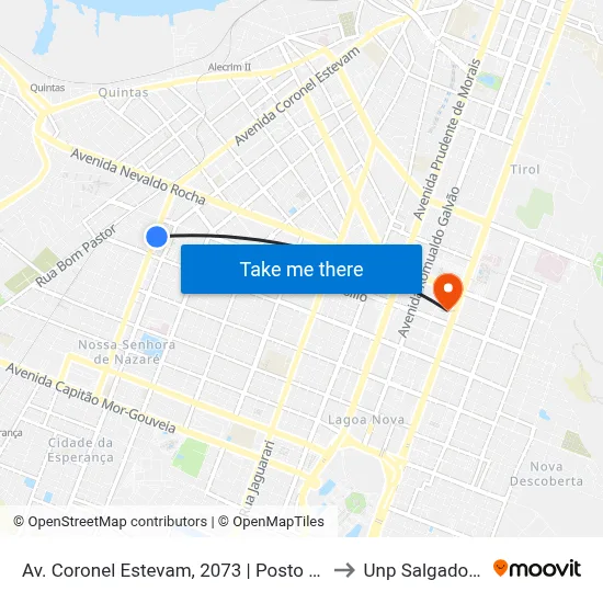 Av. Coronel Estevam, 2073 | Posto Jota Flor II to Unp Salgado Filho map