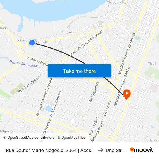 Rua Doutor Mario Negócio, 2064 | Acesso Ao Hospital Doutor Luiz Antônio to Unp Salgado Filho map