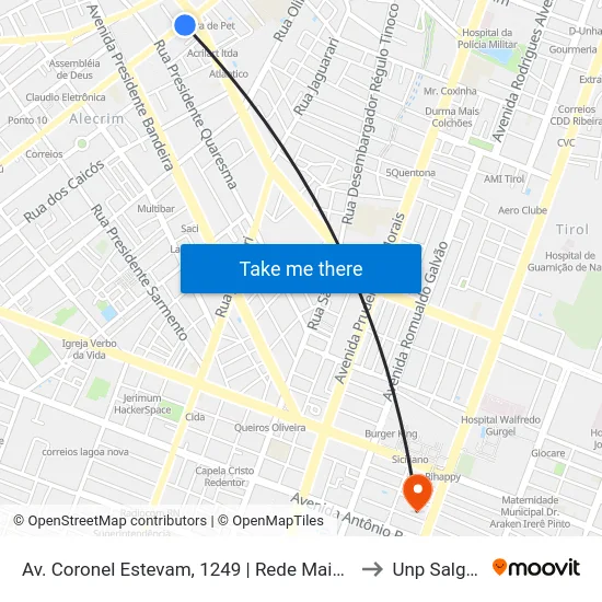 Av. Coronel Estevam, 1249 | Rede Mais Alecrim / Sousa Máquinas to Unp Salgado Filho map