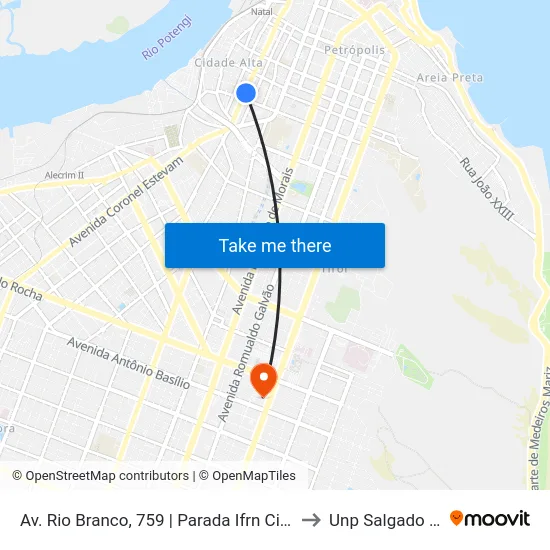 Av. Rio Branco, 759 | Parada Ifrn Cidade Alta to Unp Salgado Filho map
