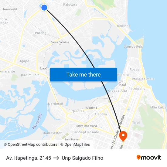 Av. Itapetinga, 2145 to Unp Salgado Filho map
