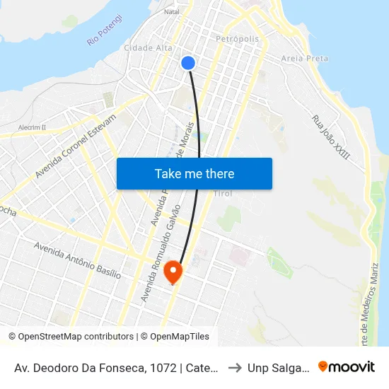 Av. Deodoro Da Fonseca, 1072 | Catedral (Intermunicipais) to Unp Salgado Filho map