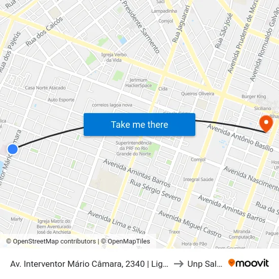 Av. Interventor Mário Câmara, 2340 | Liga Norte Riograndense Contra O Câncer to Unp Salgado Filho map