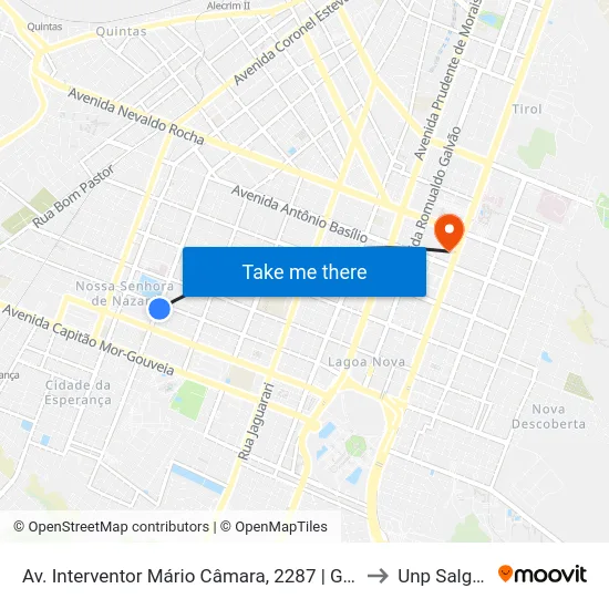 Av. Interventor Mário Câmara, 2287 | Garagem Da Viação Nordeste to Unp Salgado Filho map