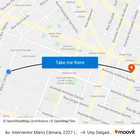 Av. Interventor Mário Câmara, 2227 | Super Show Bis to Unp Salgado Filho map