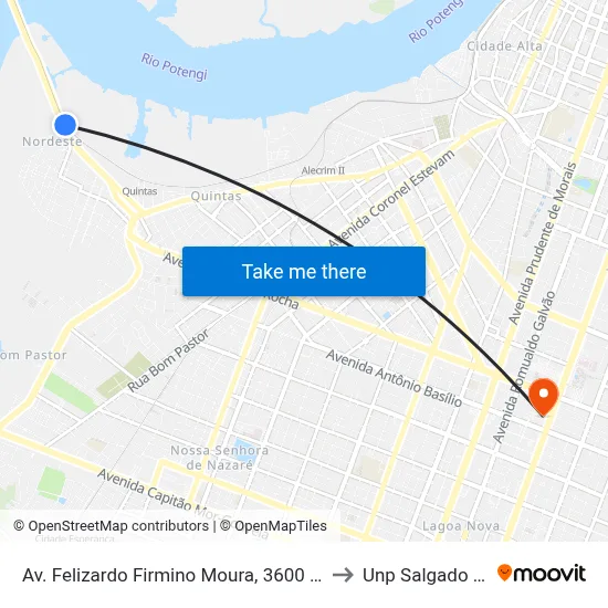 Av. Felizardo Firmino Moura, 3600 | Compal to Unp Salgado Filho map