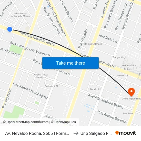 Av. Nevaldo Rocha, 2605 | Formação to Unp Salgado Filho map