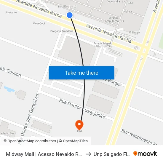 Midway Mall | Acesso Nevaldo Rocha to Unp Salgado Filho map