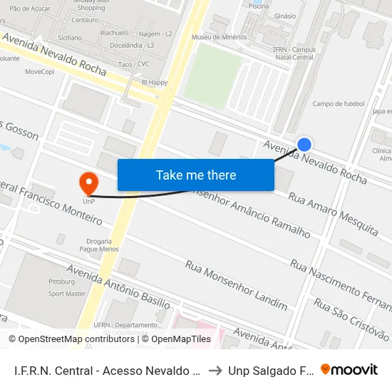 I.F.R.N. Central - Acesso Nevaldo Rocha to Unp Salgado Filho map