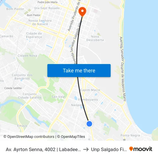 Av. Ayrton Senna, 4002 | Labadee Mall to Unp Salgado Filho map