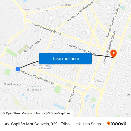 Av. Capitão-Mor Gouveia, 929 | Fribom/Russo Estofados to Unp Salgado Filho map