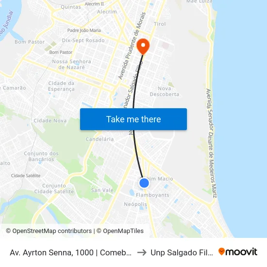 Av. Ayrton Senna, 1000 | Comebom to Unp Salgado Filho map